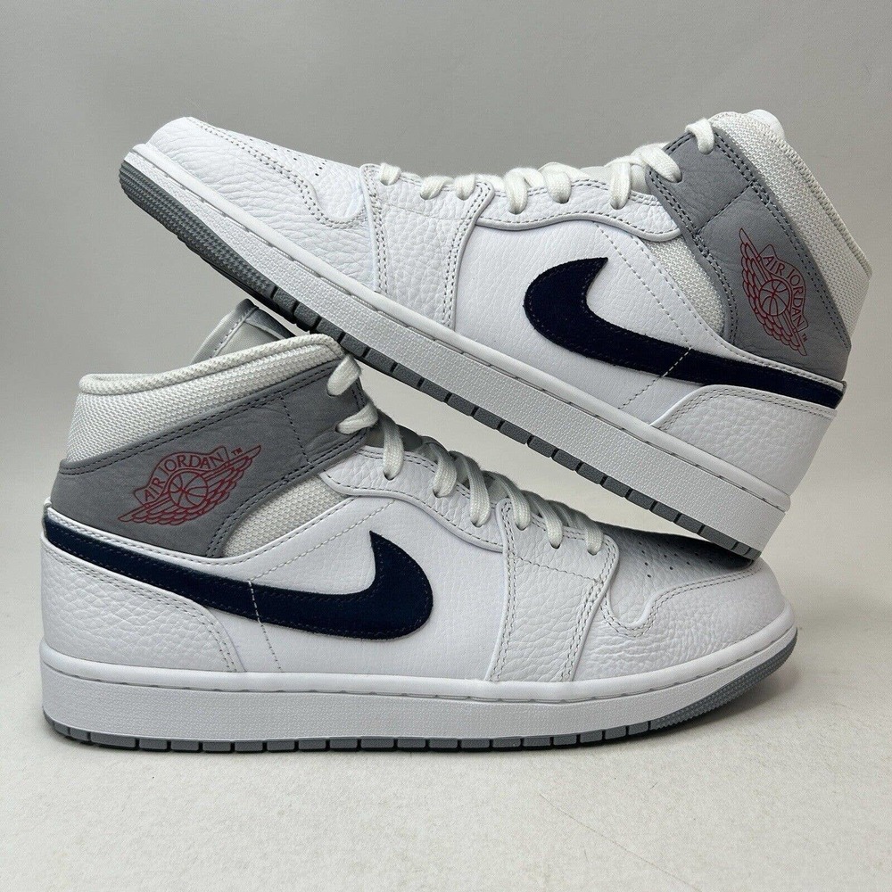 Nike Shoes Air Jordan 1 Retro Mid “Paris/White Navy” 2023 - Picture 1 of 8